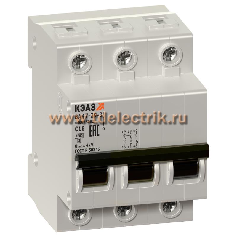 Фотография №1, Выключатель автоматический модульный ВА47-29-3C6-УХЛ3