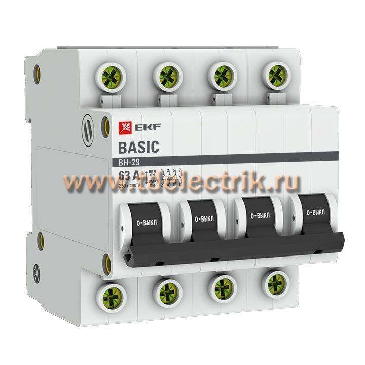 Фотография №1, Выключатель нагрузки 4P 63А ВН-29 EKF Basic