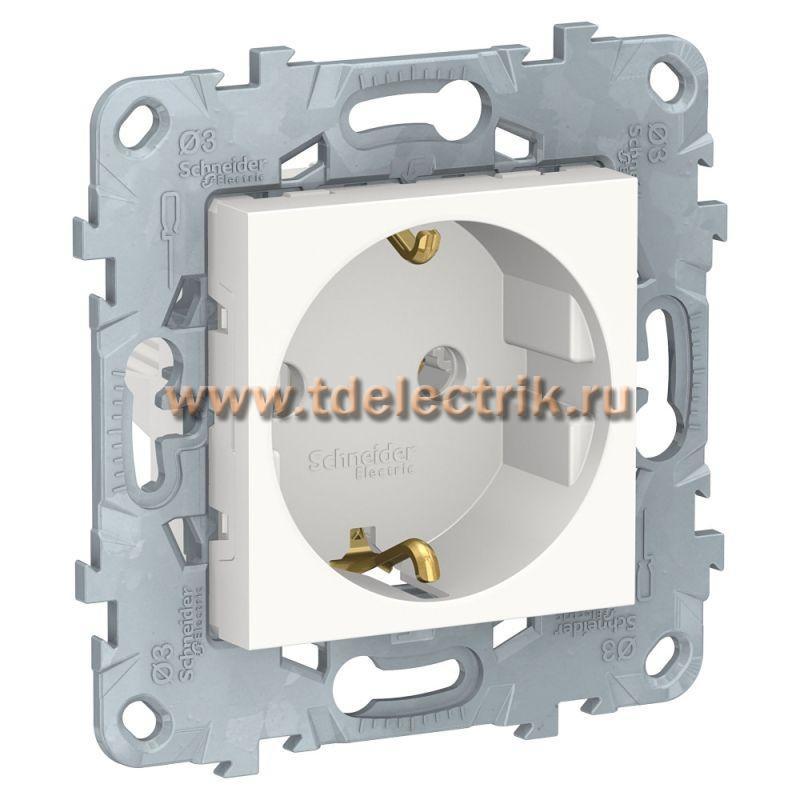 Фотография №1, UNICA NEW розетка с заземлением, без шторок, винт. зажим, 16 А, 250 В, белый