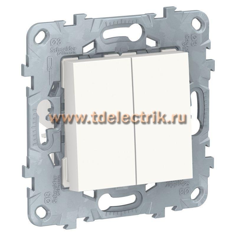 Фотография №1, UNICA NEW переключатель 2-клав, перекрестный, 2 x сх. 7, 10 AX, 250 В, белый