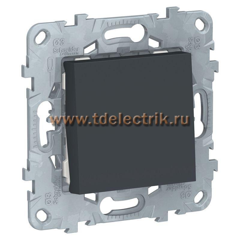 Фотография №1, UNICA NEW выключатель 1-клавишный, сх. 1, 10 AX, 250 В, антрацит