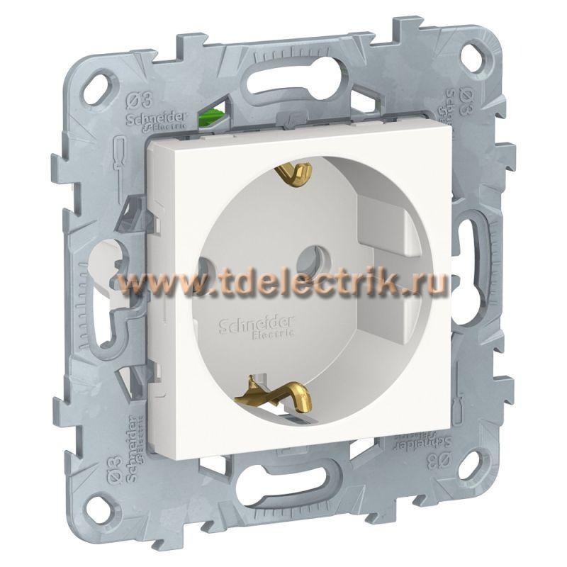Фотография №1, UNICA NEW розетка с зазем., со штор., с быстрозажим. клеммами, 16А, 250В, белый