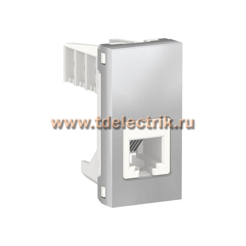 Фотография №1, UNICA MODULAR розетка телефонная, RJ12, одиночная, 1 модуль, алюминий