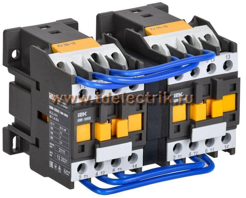 Фотография №1, Контактор КМИ-10930 реверс 9А 400В/АС3 2NO IEK