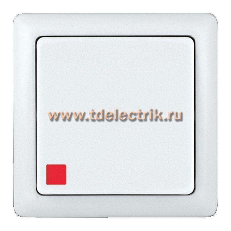 Фотография №1, ХИТ О/У 1-клавишный выключатель с подсветкой 6А 250В белый. Россия