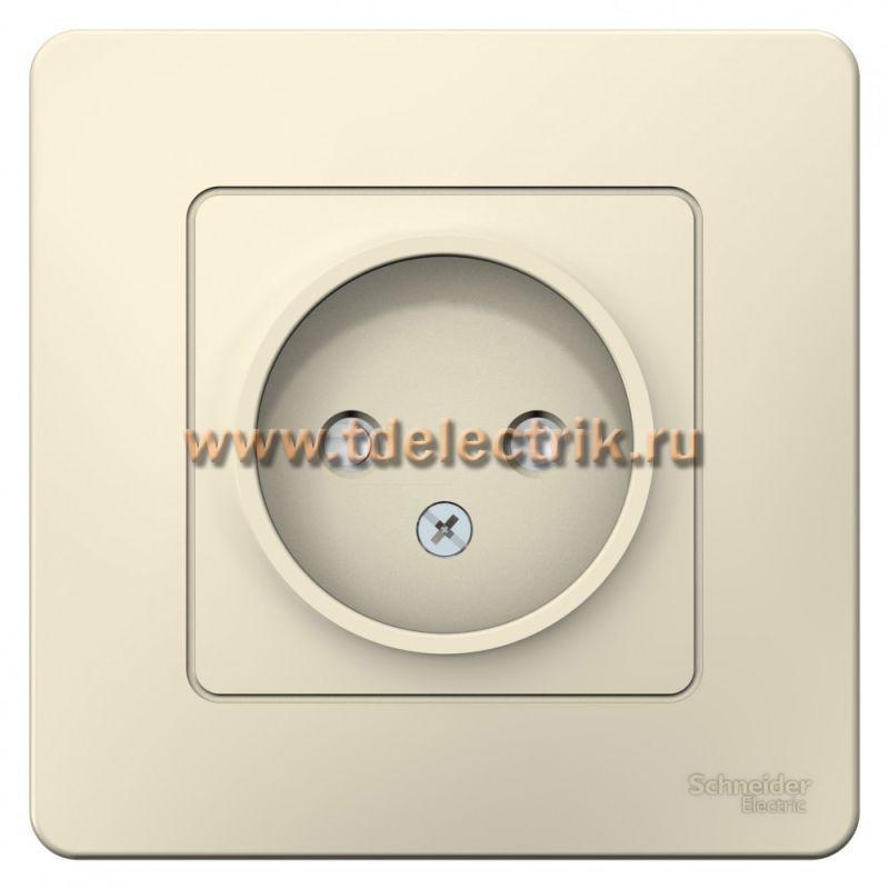 Фотография №1, BLANCA С/У Розетка без заземления со шторками, 16А, 250В, молочный