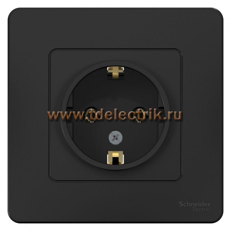 Фотография №1, BLANCA С/У Розетка с заземлением без шторок, 16А, 250В, антрацит