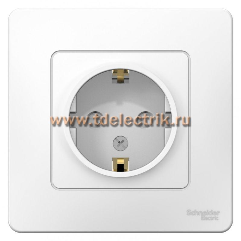 Фотография №1, BLANCA С/У Розетка с заземлением со шторками, 16А, 250В, белый