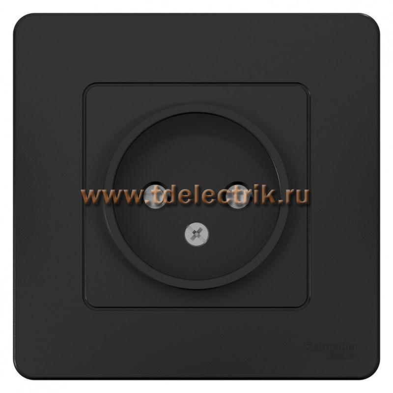 Фотография №1, BLANCA С/У Розетка без заземления со шторками, 16А, 250В, антрацит