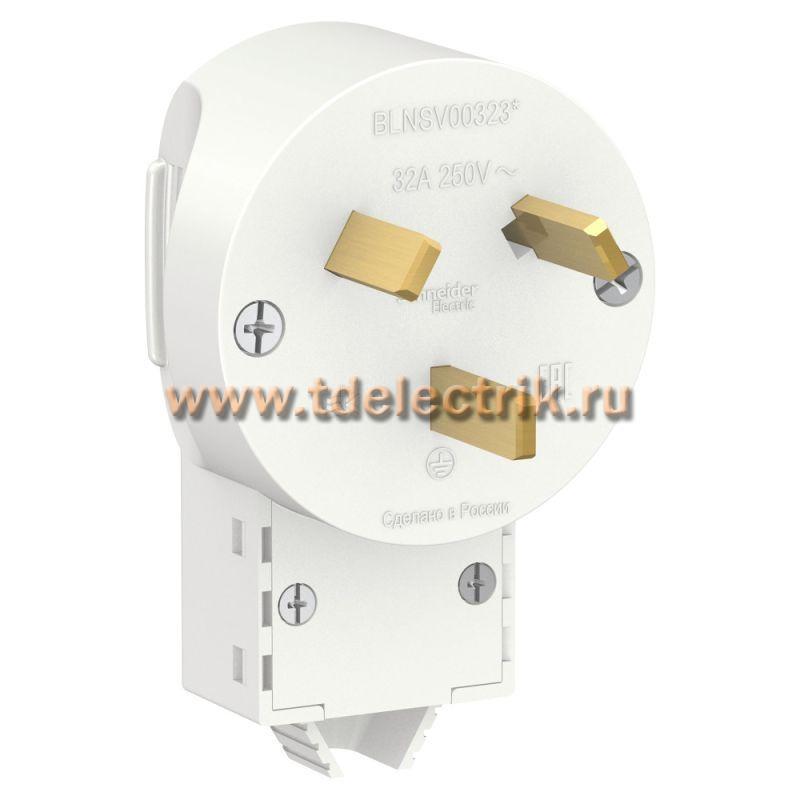 Фотография №1, BLANCA С/У ВИЛКА СИЛОВАЯ 2К+З, 32А, 250В, белый