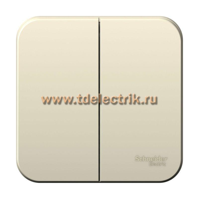 Фотография №1, BLANCA О/У 2-клавишный выключатель (cх.5) изол.пл., 6А, 250B,молочный