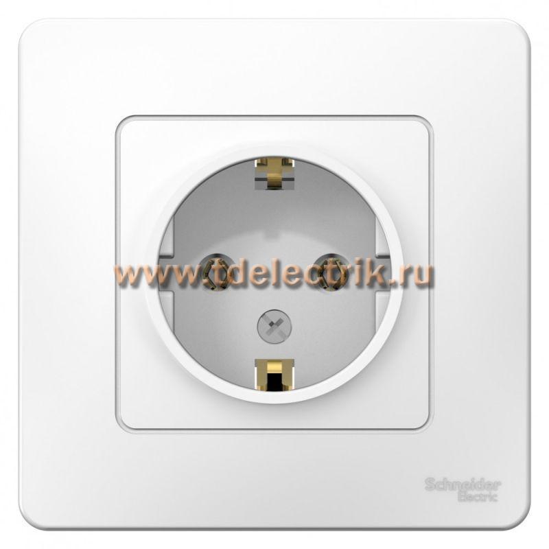 Фотография №1, BLANCA С/У Розетка с заземлением без шторок, 16А, 250В, белый