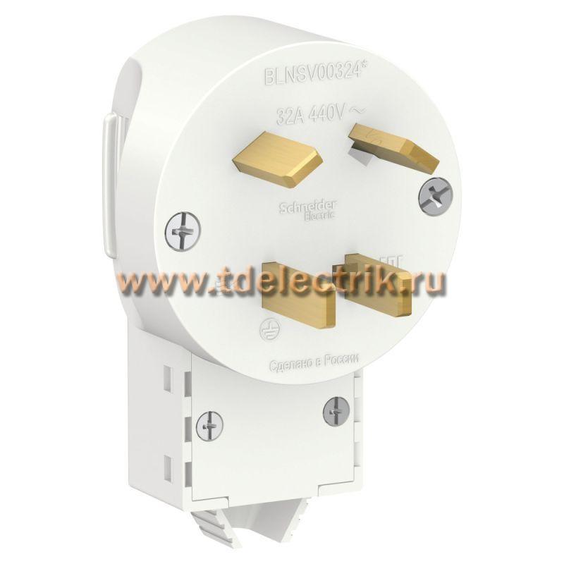 Фотография №1, BLANCA С/У ВИЛКА СИЛОВАЯ 3К+З, 32 А, 440 В, белый