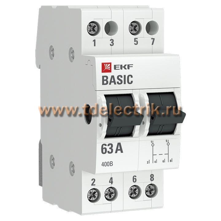 Фотография №1, Трехпозиционный переключатель 2P 63А EKF Basic