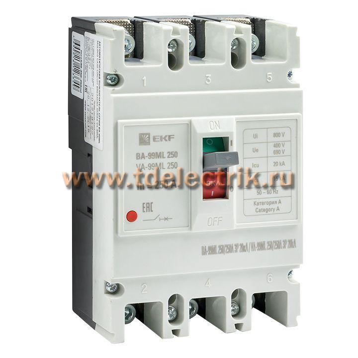 Фотография №1, Автоматический выключатель ВА-99МL 250/250А 3P 20кА EKF Basic