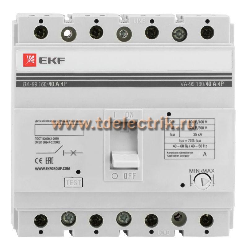 Фотография №1, Выключатель автоматический ВА-99  160/ 40А 4P 35кА EKF PROxima
