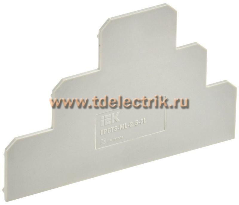 Фотография №1, Заглушка для CTS-ML 3 ур. 2,5мм2 серая IEK