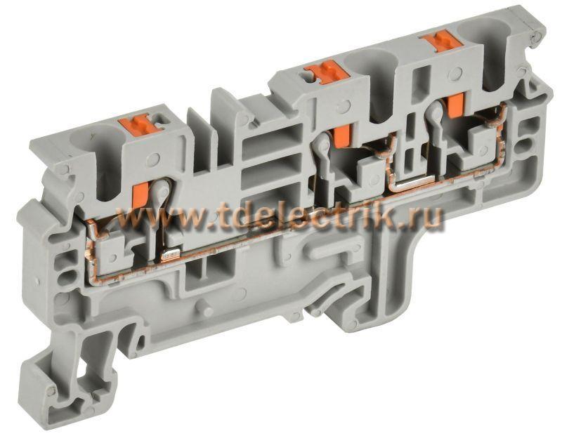 Фотография №1, ARMAFIX Клемма Push-in CP-MC 3 вывода 4мм2 серая IEK