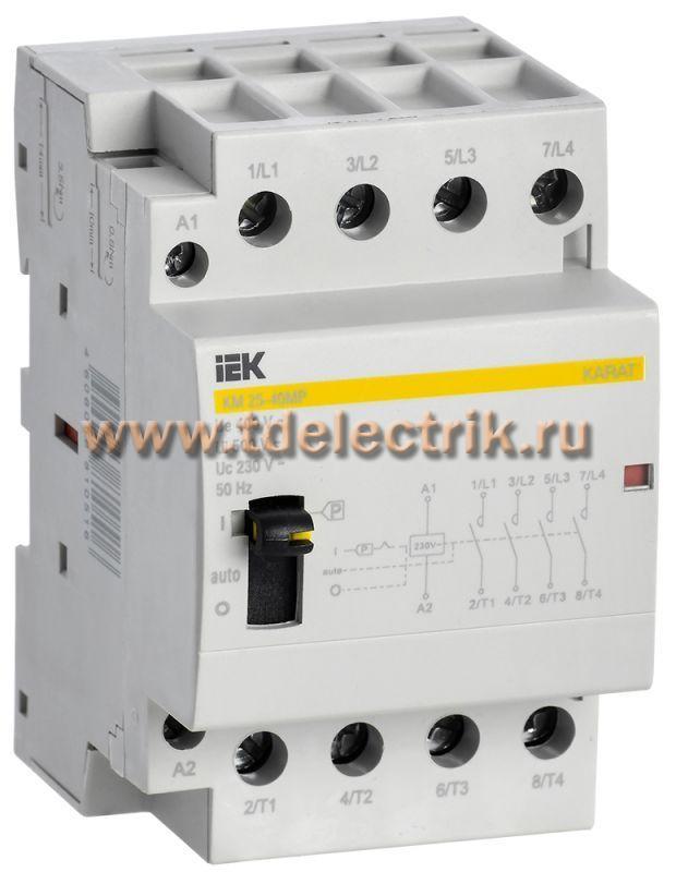 Фотография №1, Контактор модульный с ручным упр. КМ25-40МР AC KARAT IEK