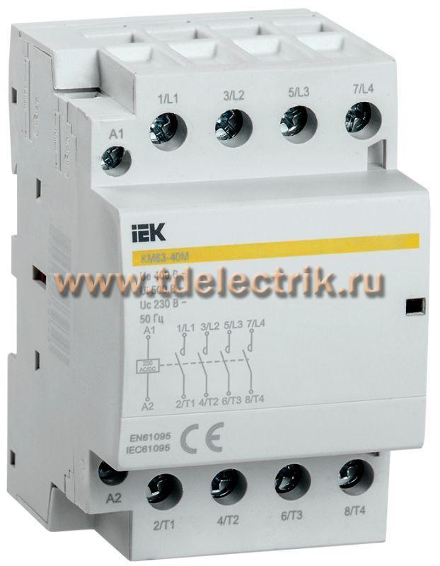 Фотография №1, Контактор модульный КМ63-40М AC/DC IEK
