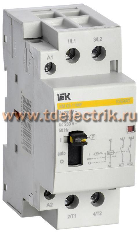 Фотография №1, Контактор модульный с ручным упр. КМ63-11МР AC KARAT IEK