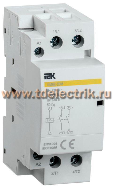 Фотография №1, Контактор модульный КМ63-20М AC IEK