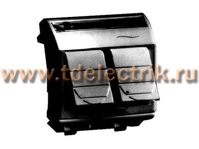 Фотография №1, Компьютерная розетка RJ-45, кат.5Е (2 разъема АМР), черная, 2мод.