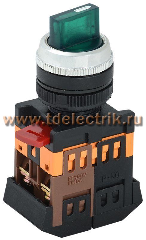 Фотография №1, ПереключательАNС-22-2 2 полож.зел.неон/240В I-O 1з+1р ИЭК