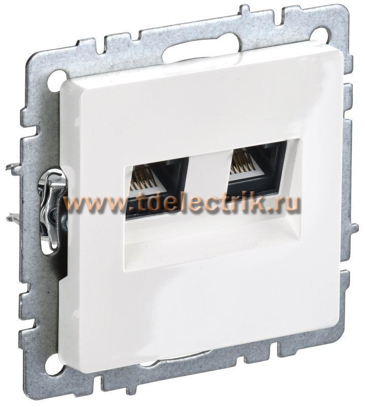 Фотография №1, BRITE Розетка комп. 2-ая RJ45 кат.6 РК11-2-БрБ бел. IEK