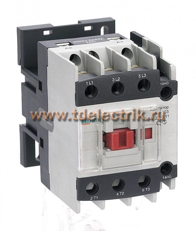 Фотография №1, Контактор 25А 24В АС3 1НО+1НЗ КМ-103 DEKraft