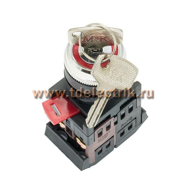 Фотография №1, Переключатель АKS-22 черный c замком возвратный NO+NC EKF PROxima