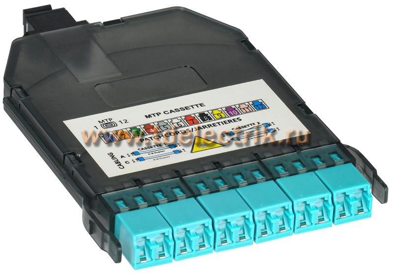Фотография №1, Кассета для кросса высокой плотности OM3 MPO male 3хLC-quadro (12 ОВ)