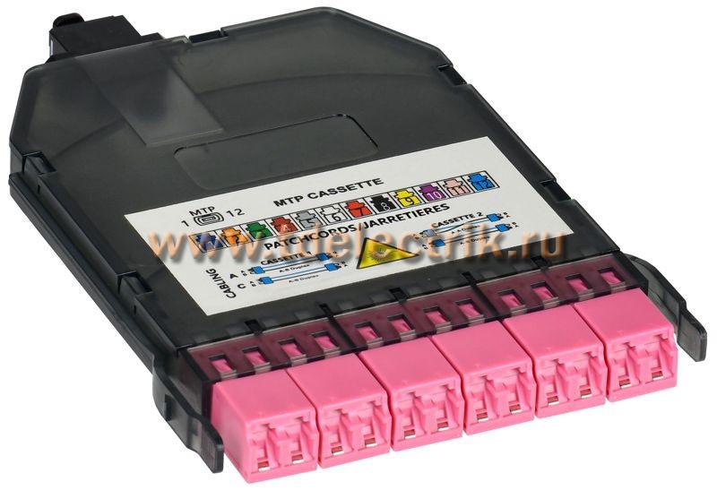 Фотография №1, Кассета для кросса высокой плотности OM4 MPO male 3хLC-quadro (12 ОВ)