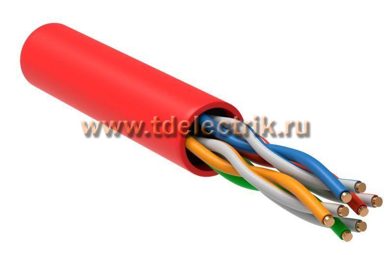 Фотография №1,  Витая пара U/UTP кат.5E 4х2х24AWG solid LSZH нг(А)-HF красный (305м)