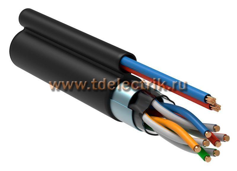 Фотография №1,  Витая пара F/UTP кат.5Е 4х2х24AWG solid LDPE + кабель питания 2x0,75мм2 305м черный