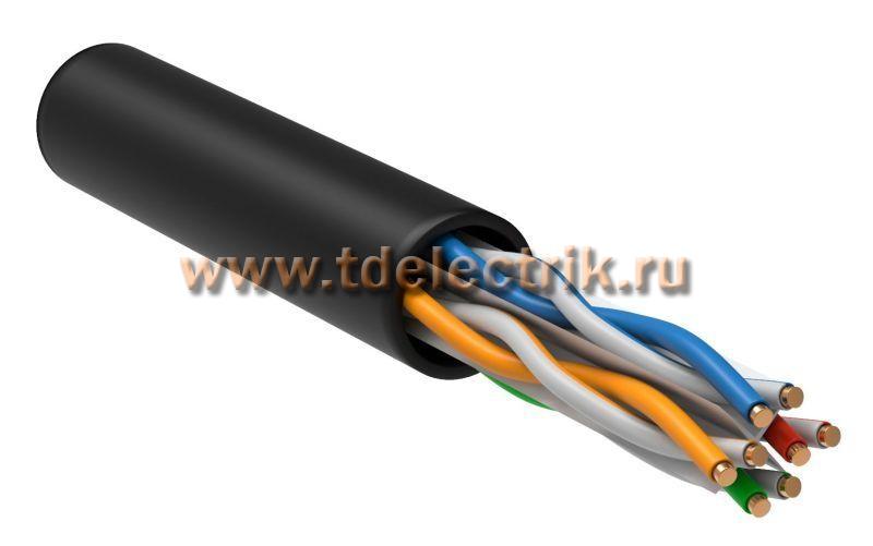Фотография №1,  Витая пара U/UTP кат.6 4х2х23AWG solid LDPE черный (305м)