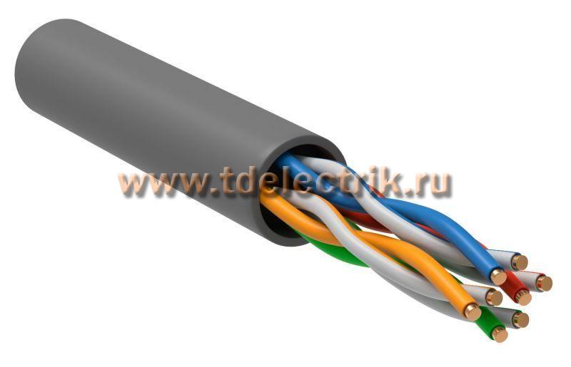 Фотография №1,  Витая пара U/UTP кат.5E 4х2х24AWG solid PVC серый (305м) РФ/Т
