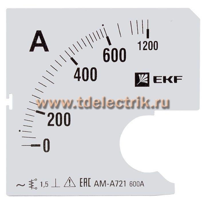 Фотография №1, Шкала сменная для A721 600/5А-1,5 EKF PROxima