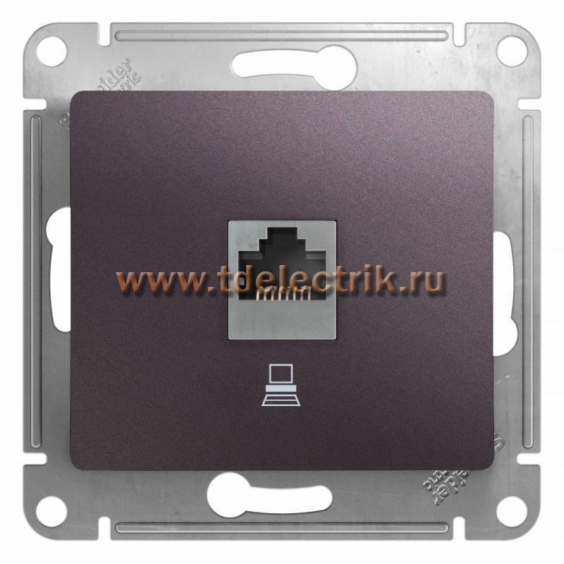 Фотография №1, GLOSSA РОЗЕТКА компьютерная RJ45 кат.5E механизм СИРЕНЕВЫЙ ТУМАН