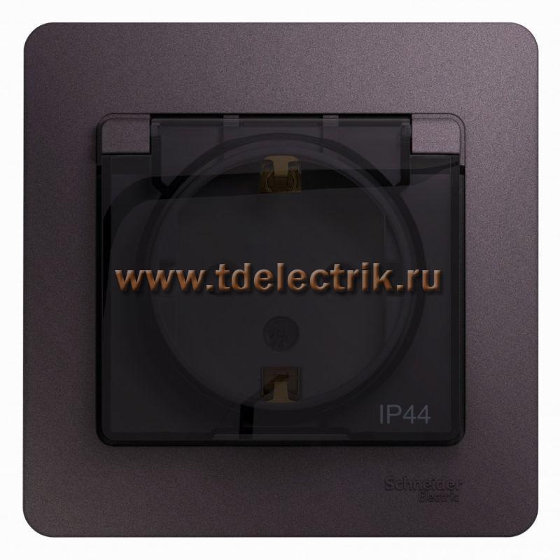 Фотография №1, GLOSSA РОЗЕТКА с зазем. со шторками с крышкойIP4416А250Вв сбореСИРЕН. ТУМАН