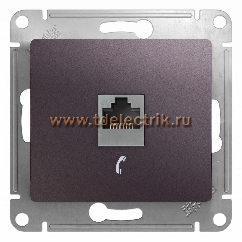 Фотография №1, GLOSSA РОЗЕТКА телефонная RJ11 механизм СИРЕНЕВЫЙ ТУМАН