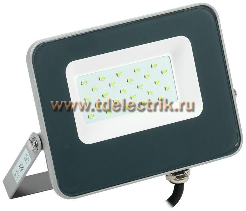 Фотография №1, Прожектор LED СДО 07-20G green IP65 серый IEK