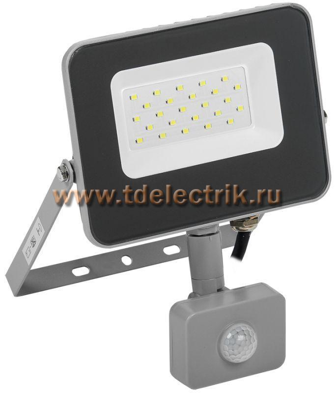 Фотография №1, Прожектор СДО 07-20Д светодиодный серый с ДД IP54 IEK
