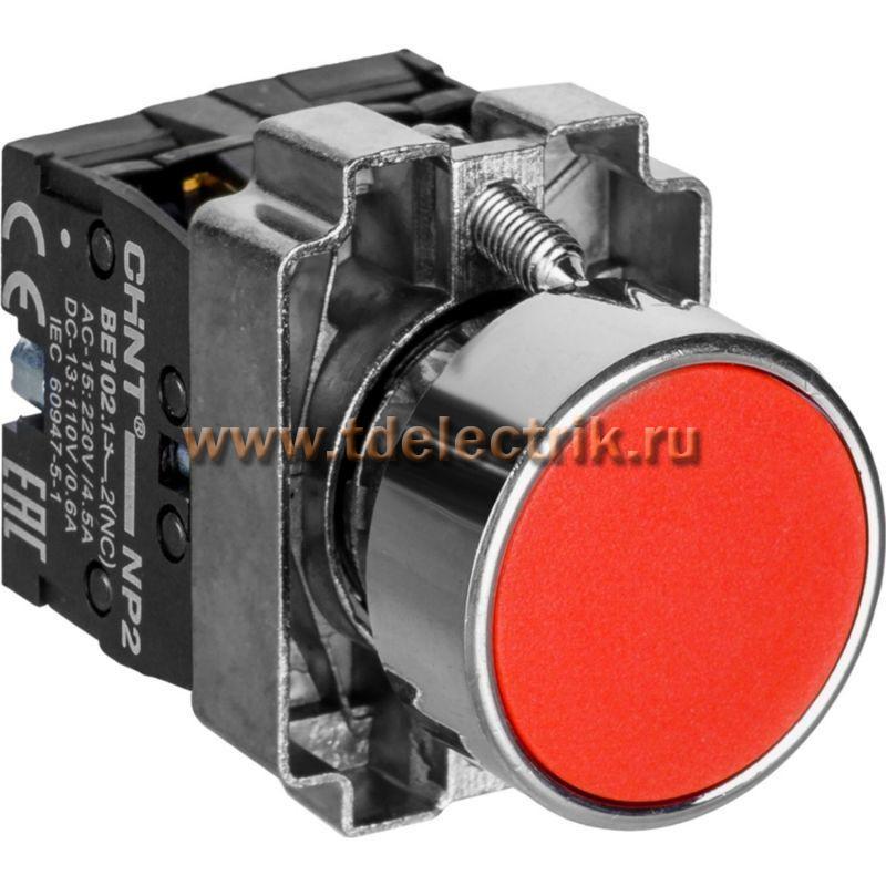 Фотография №1, Кнопка управления NP2-BA45 без подсветки красная, 1НО+1НЗ, IP40 (R)