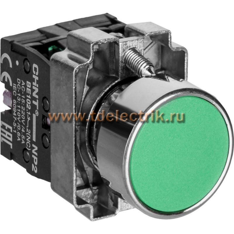 Фотография №1, Кнопка управления NP2-BA35 без подсветки зеленая, 1НО+1НЗ, IP40 (R)