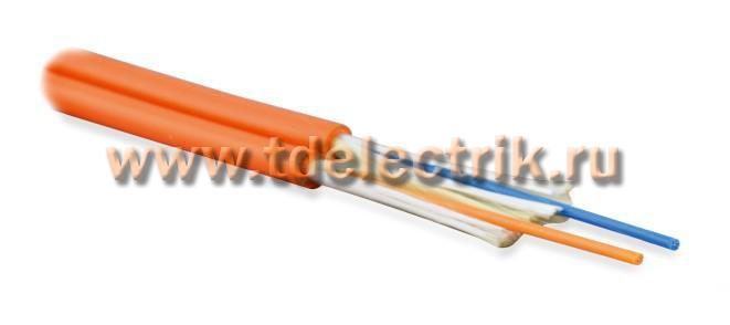 Фотография №1, Hyperline FO-D3-IN-50-2-LSZH-OR Кабель волоконно-оптический 50/125 (OM2) многомодовый, 2 волокна, duplex, zip-cord, плотное буферное покрытие (tight buffer) 3.0 мм, для внутренней прокладки, LSZH, нг(А)-HF, –40°C – +70°C, оранжевый