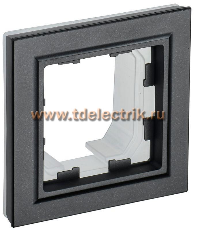 Фотография №1, BRITE Рамка 1-мест. IP44 РУ-1-БрЧ-44 черн. IEK