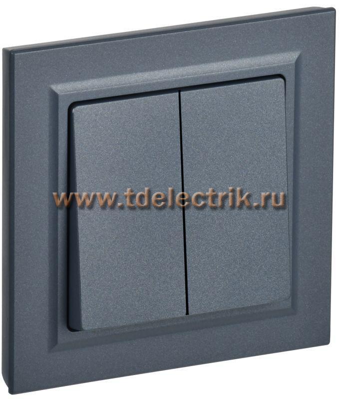 Фотография №1, BRITE Выключатель 2-кл. 10А в сб. ВСР10-2-0-БрМ мар. IEK
