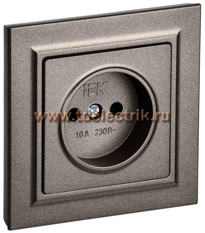 Фотография №1, BRITE Розетка без з/к/ш 10А в сб. РСР10-1-0-БрТБ бр. IEK