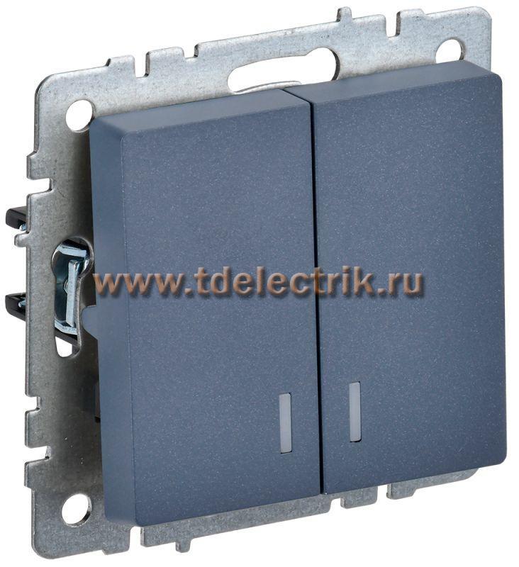 Фотография №1, BRITE Выключатель 2-кл. с инд. 10А ВС10-2-1-БрМ мар. IEK